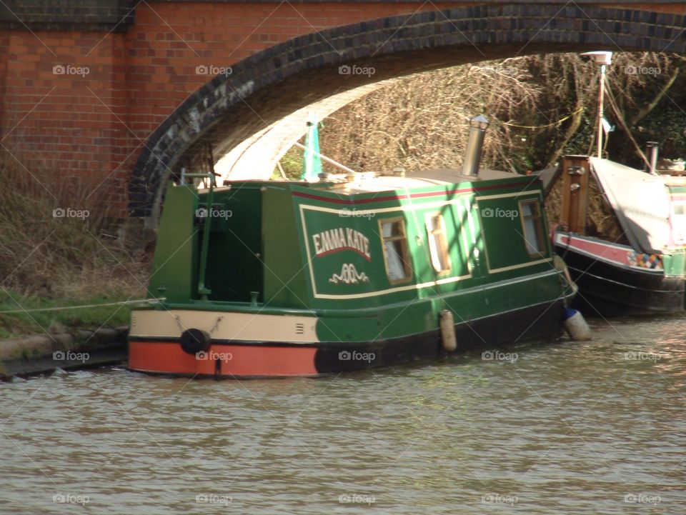 Old green barge