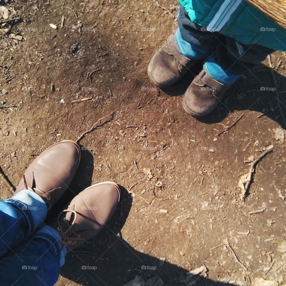 Feet. Baby and mother feet