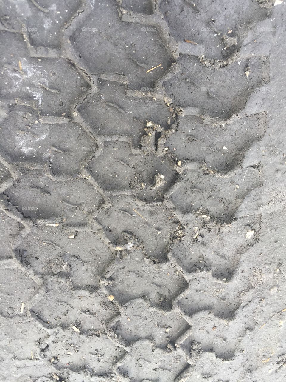 Tire tracks in sand