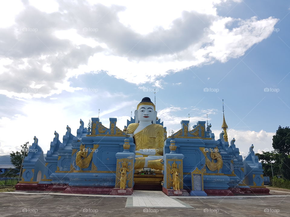 Nang Thae Pagoda at Nyaung Shwe ,
 Southern Shan State in Myanmar .