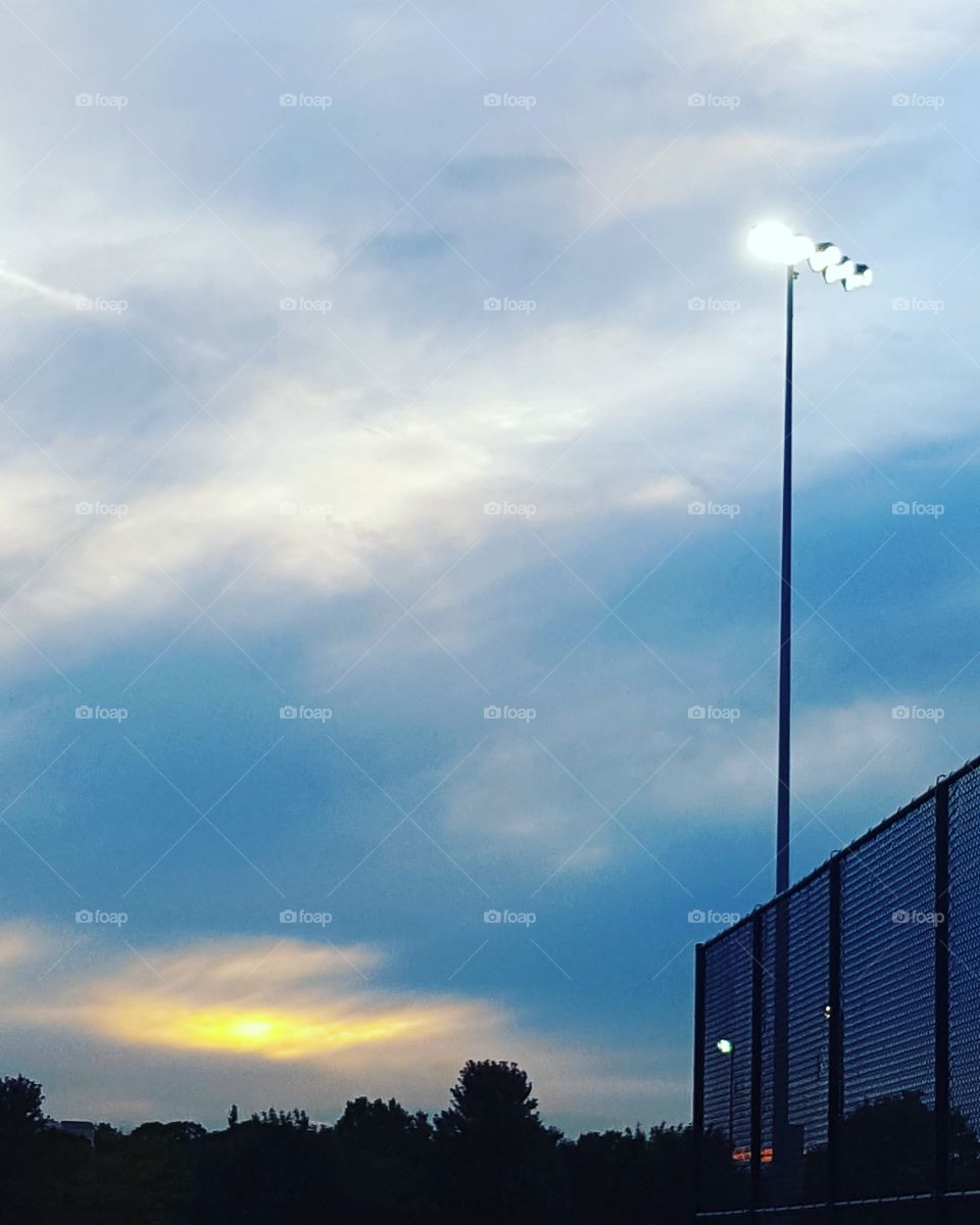 Softball skies.