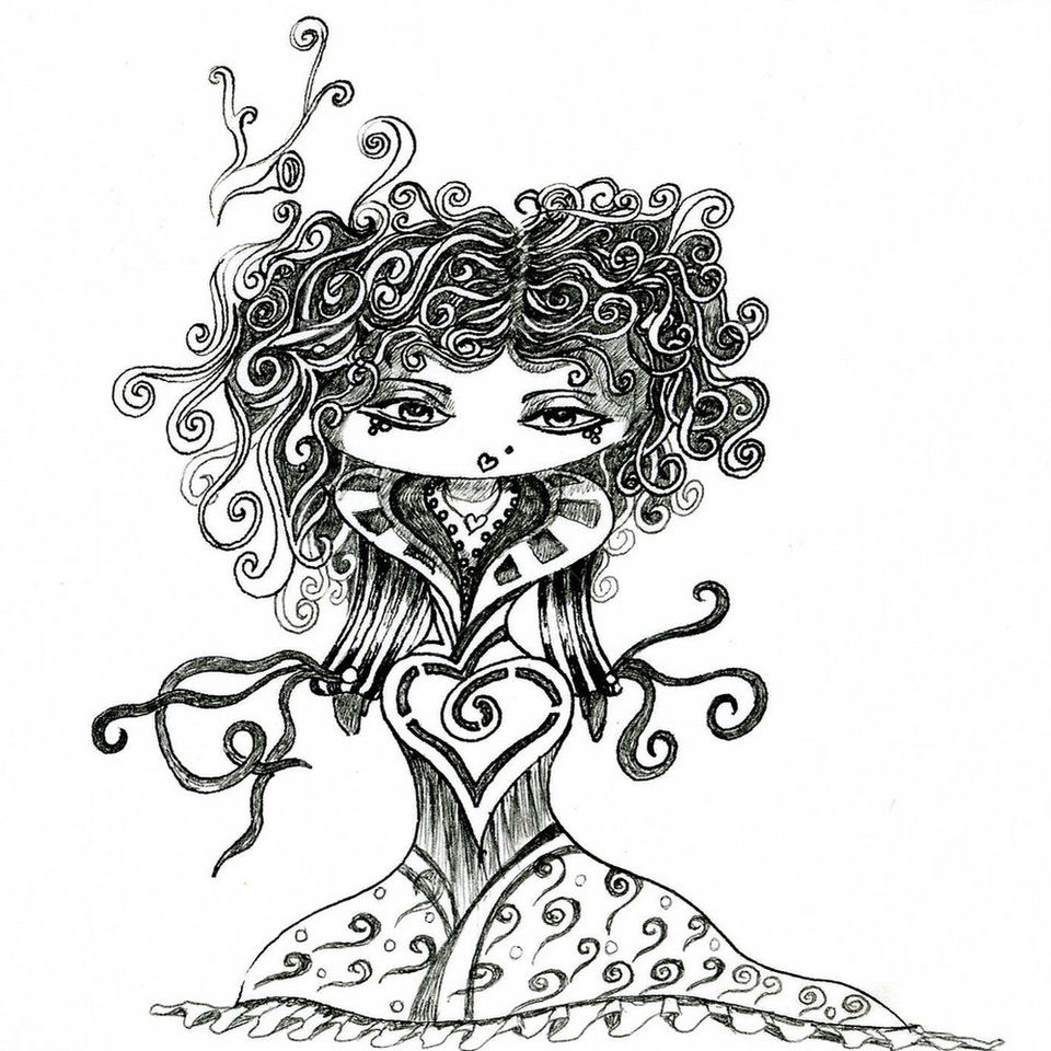 girl pen cartoon ink by lisa_c