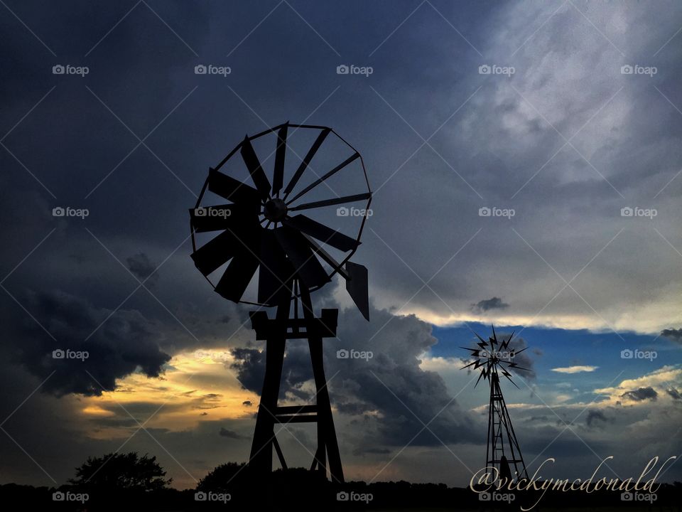 Storm clouds and windmills 