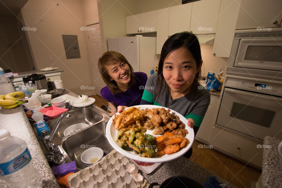 Girl with food