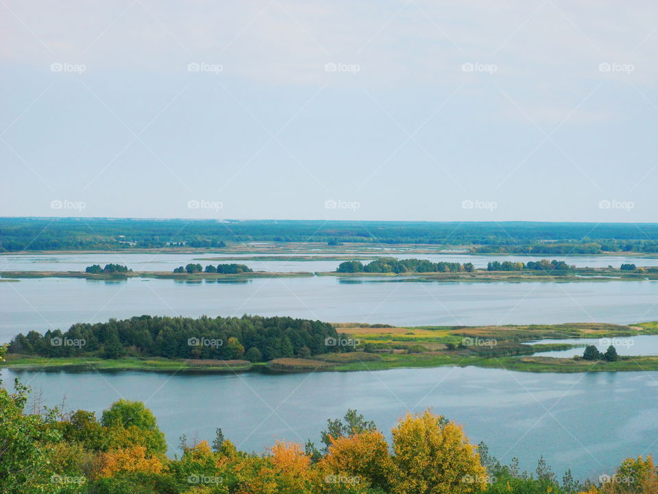 boundless water spaces of the Dnieper River in Ukraine