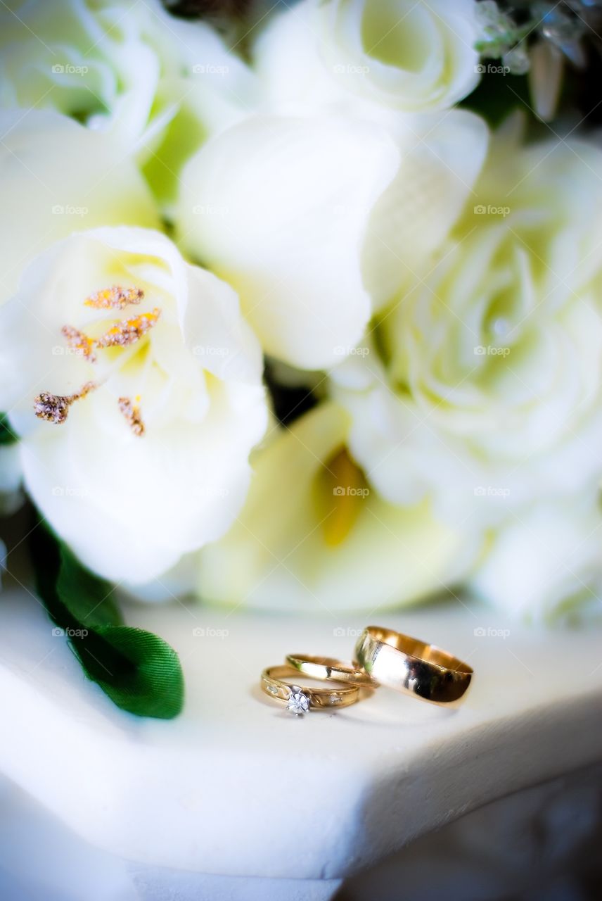 These rings took a break for a photo session of their own just before the ceremony.