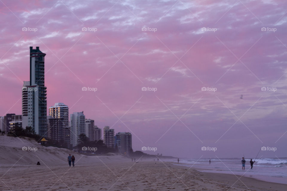 Beach at dusk