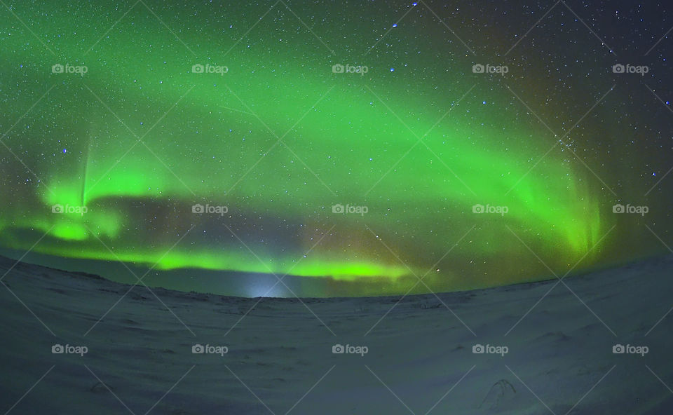 Night, aurora borealis, north, night north, polar region, night polar region, northern lights, stars, frost, frosty night, breath, cold, new year, Santa claus, northern santa claus, travel, night walk, shining sky, flashes, tundra, forest,