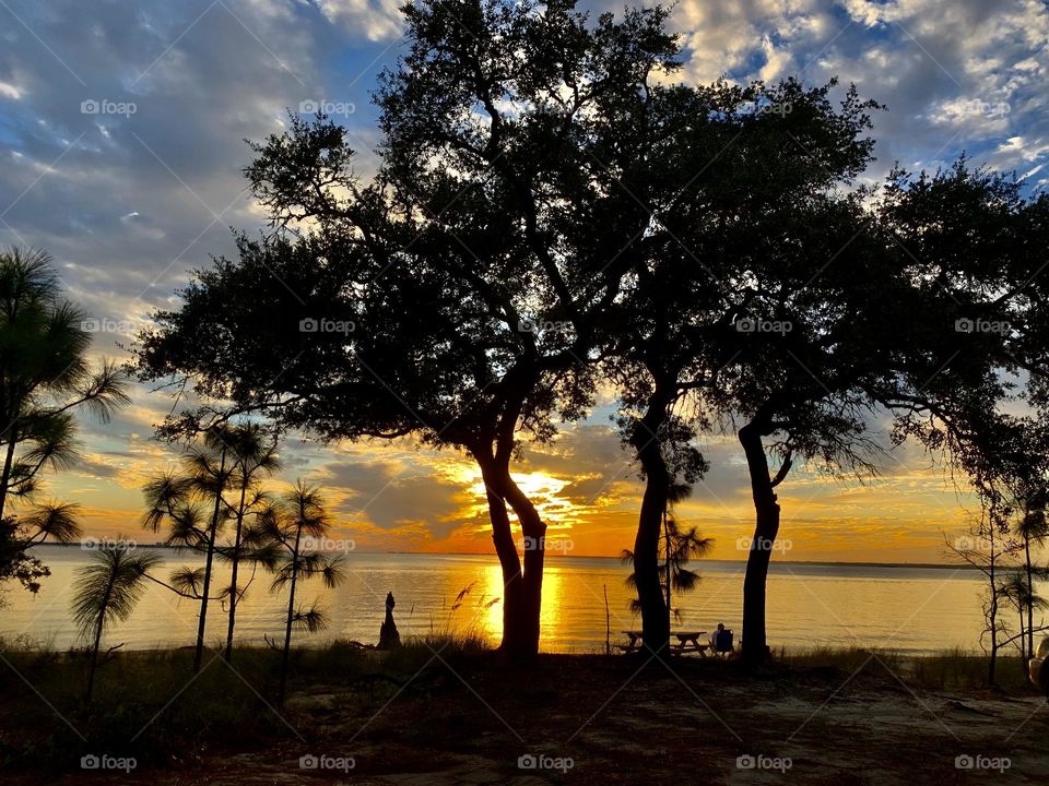 A glorious sunset with beautiful amber colors