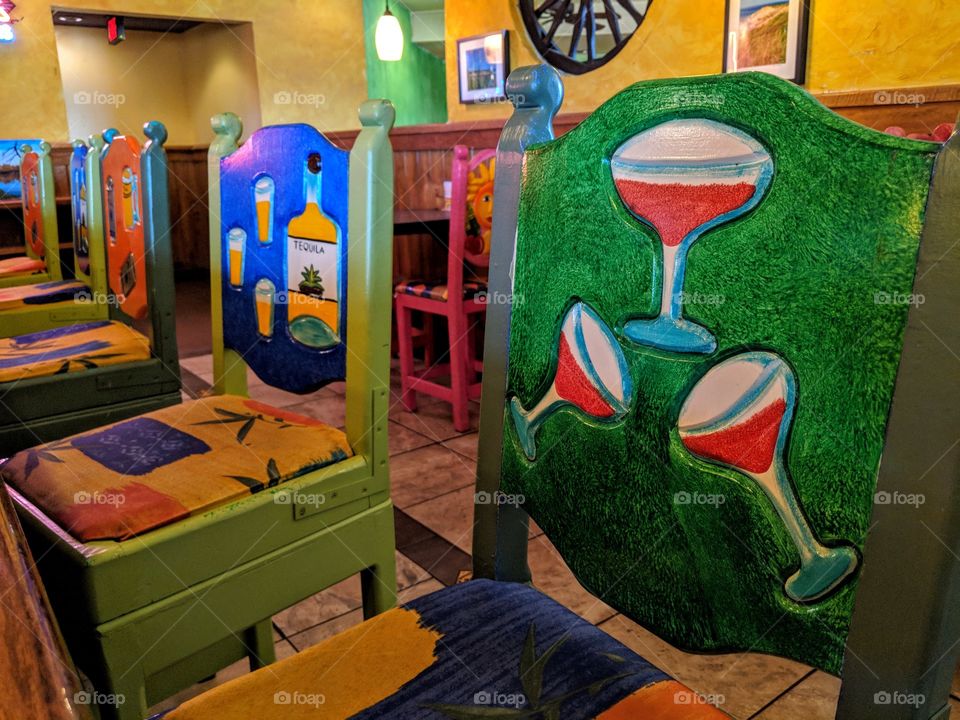 Colorful Mexican Restaurant Chairs