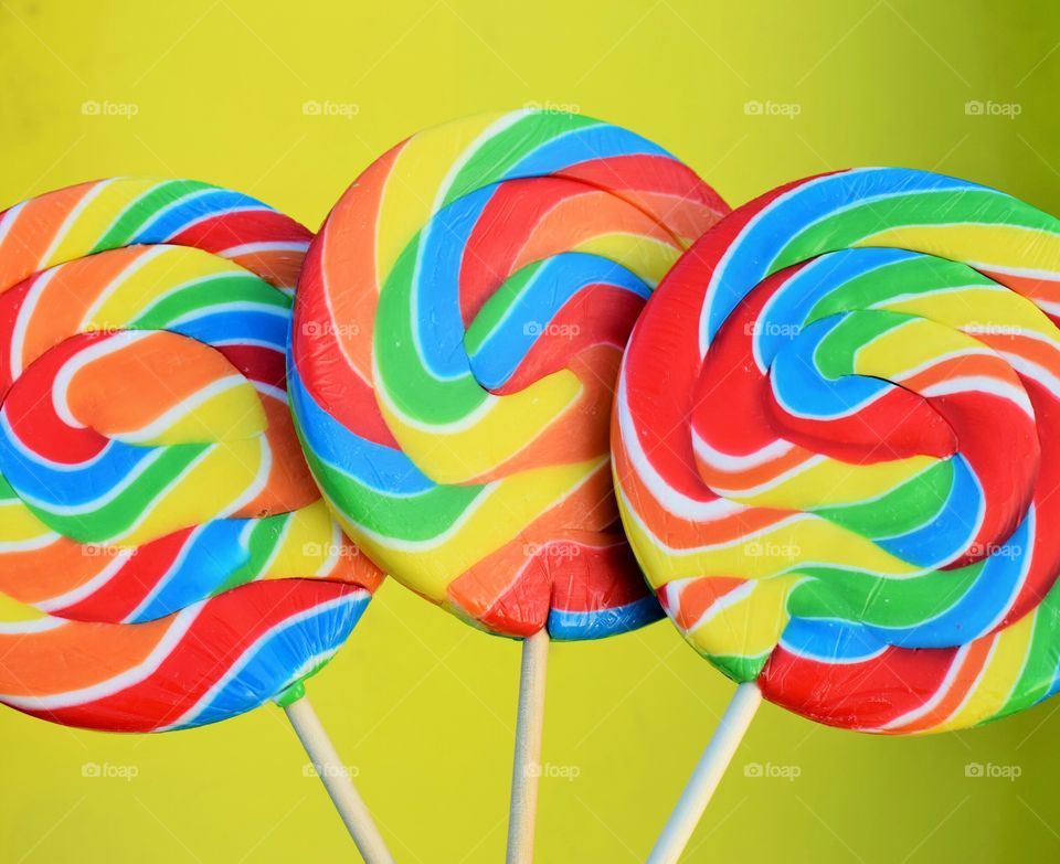 Close-up of colorful lollipops