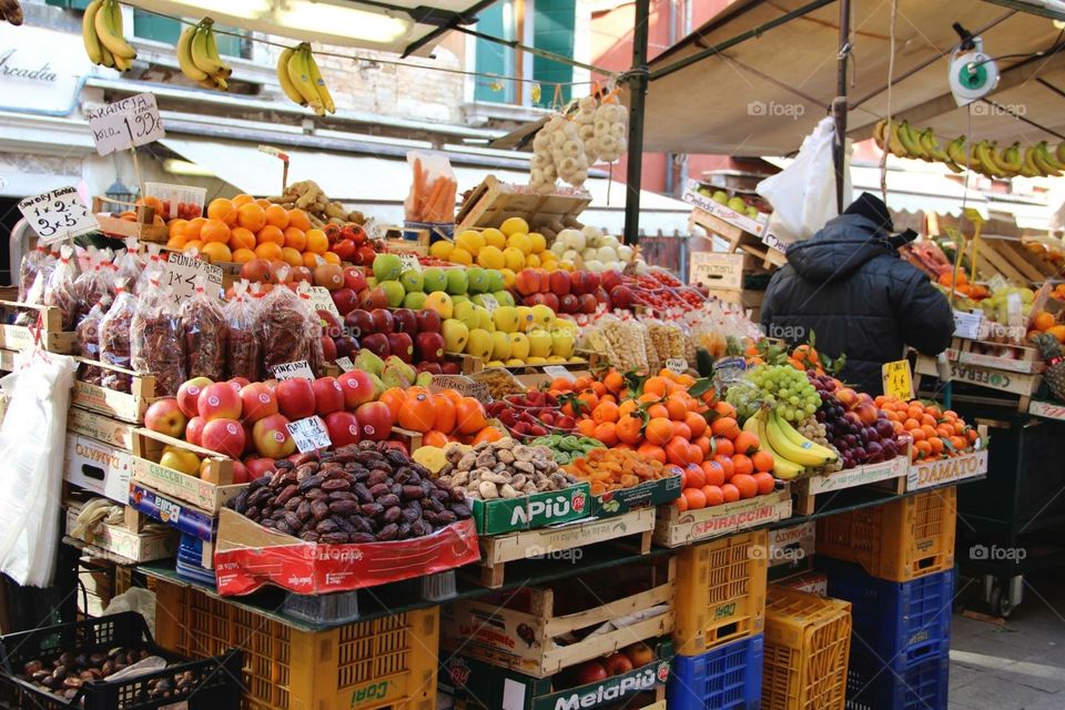 Fruit Stand in Venice. A fruit stand in Venice, Italy