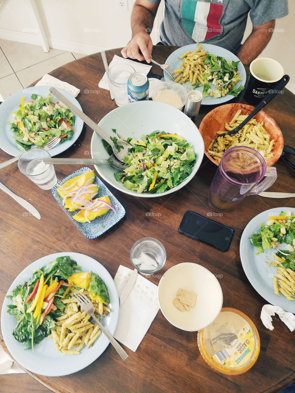 Table with Food & Plates Setting