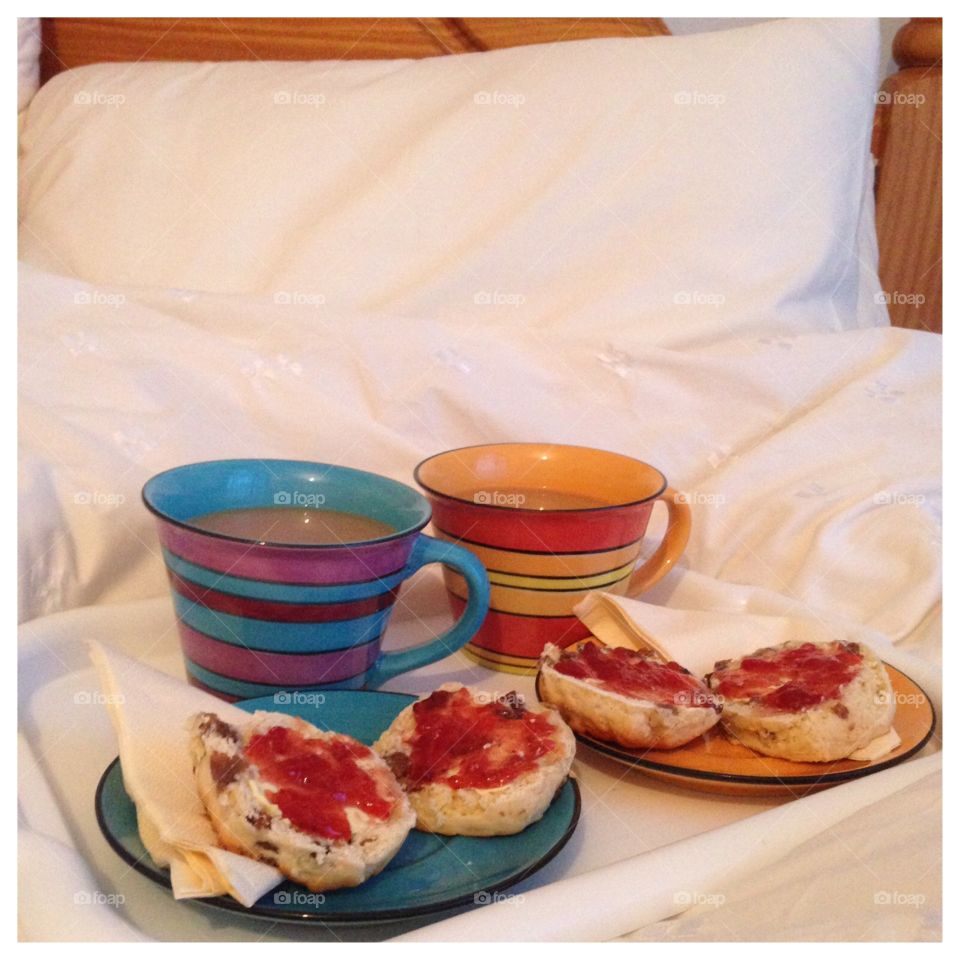 Breakfast in bed. Breakfast in bed