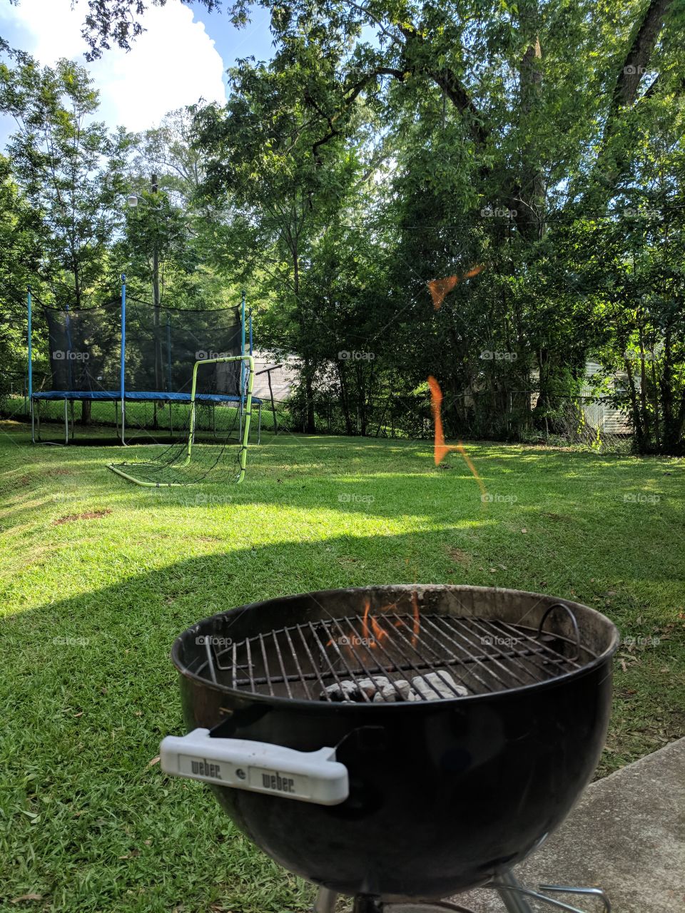 Grilling out on a sunny day.