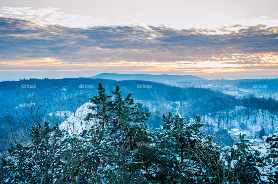 Nature landscape during sunset