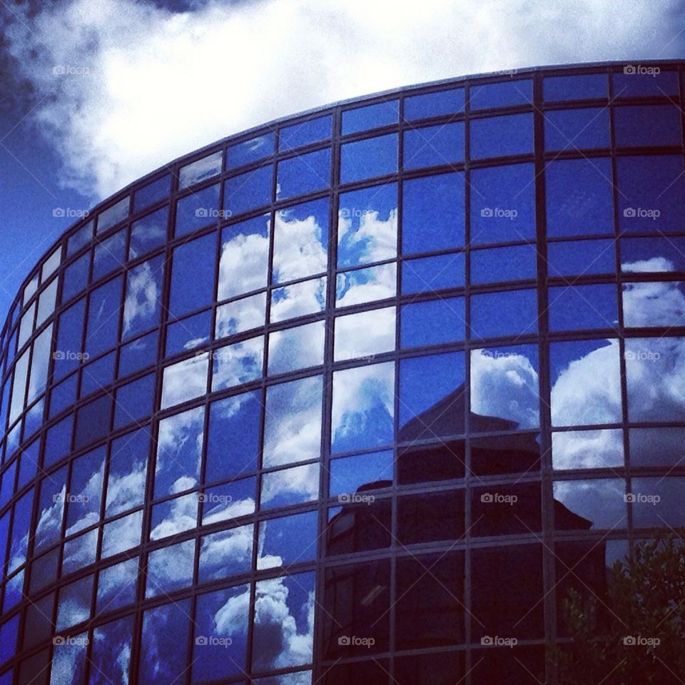sky reflections on my office building
