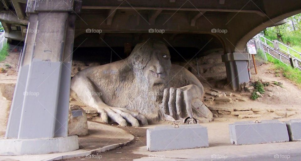 Troll under the bridge in Seattle, Washington