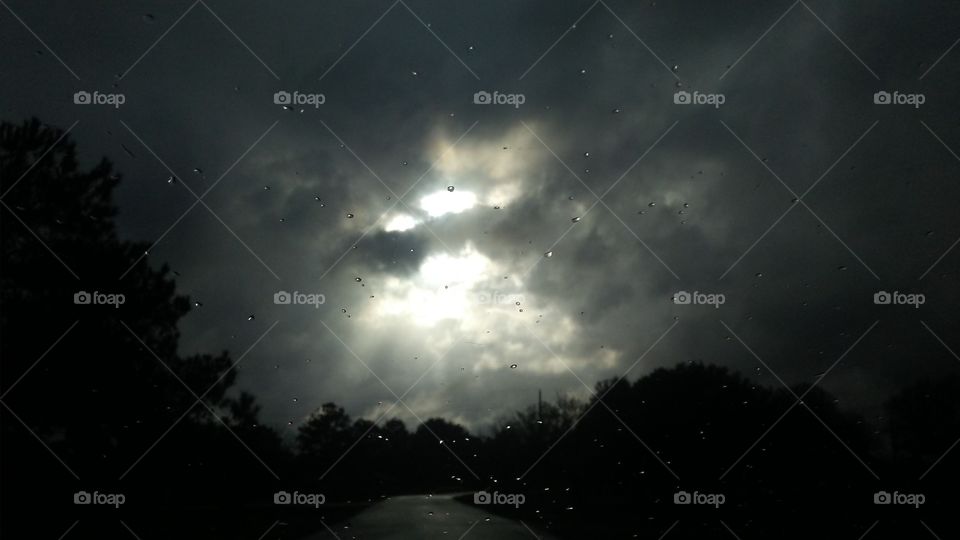 sun peeking through the clouds