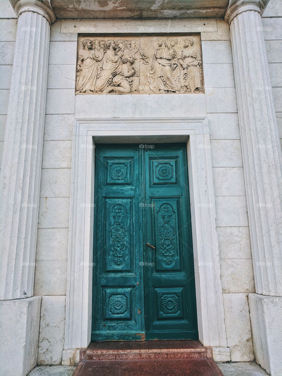 Old door of one of the house in Piran, Slovenia