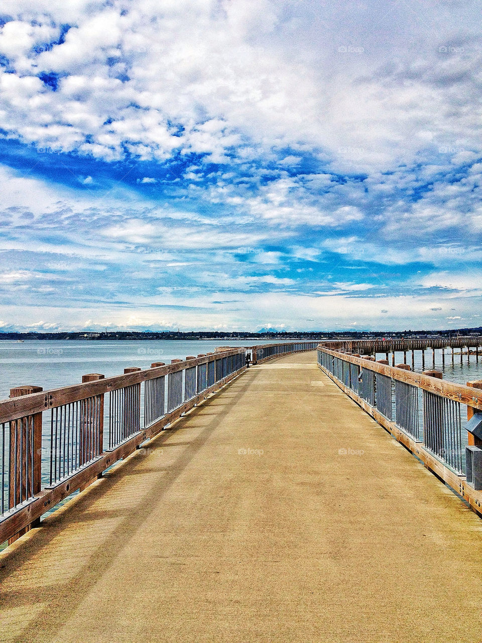 clouds sun water boardwalk by eswp