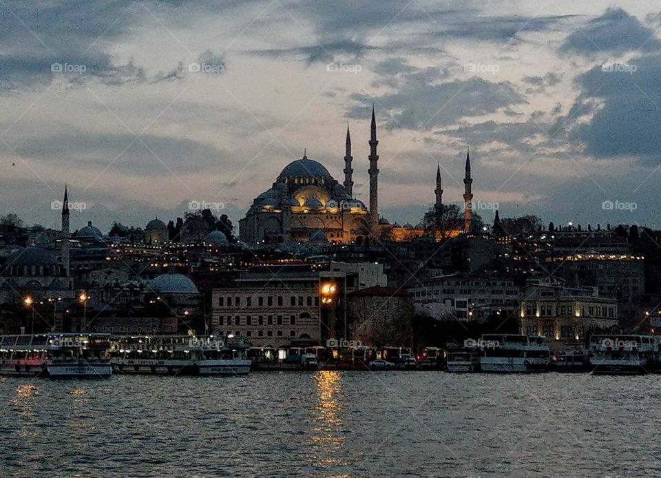 Beauty of the night: the nightscape of Istanbul.