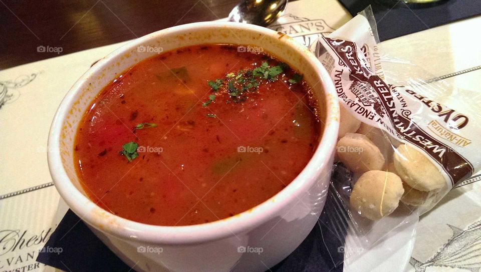 crab soup. A bowl of crab soup in Scranton, PA