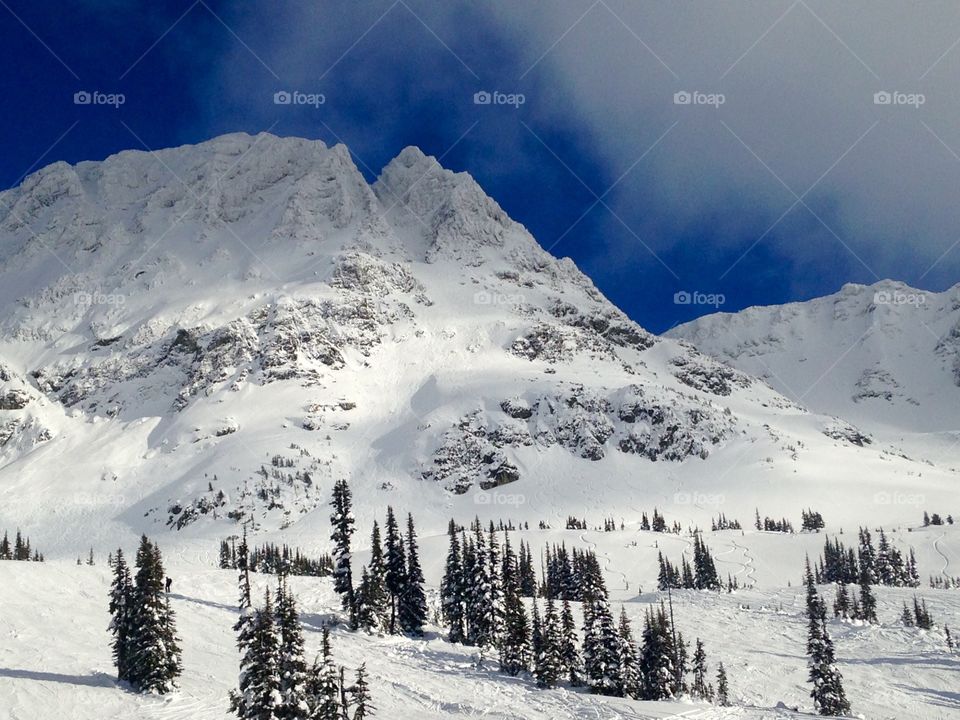 This is the stunning view offered to anyone who skis at Blackcomb Mountain in Whistler. In fact, it's almost hard to ski because you become so absorbed by the stunning scenery!