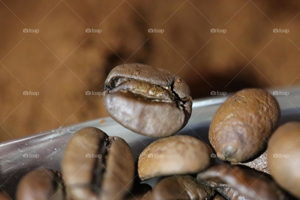 Coffee beans and ground coffee