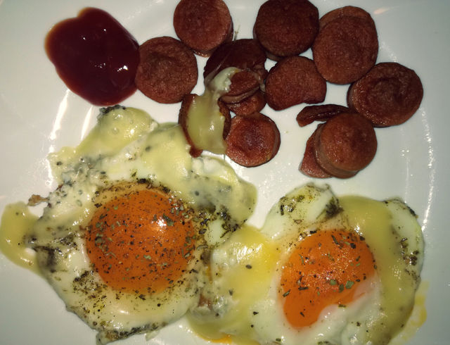 fried eggs and