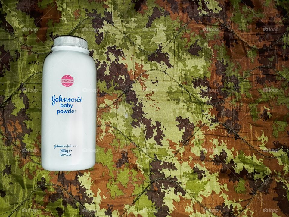 Johnson’s Baby powder in the camo