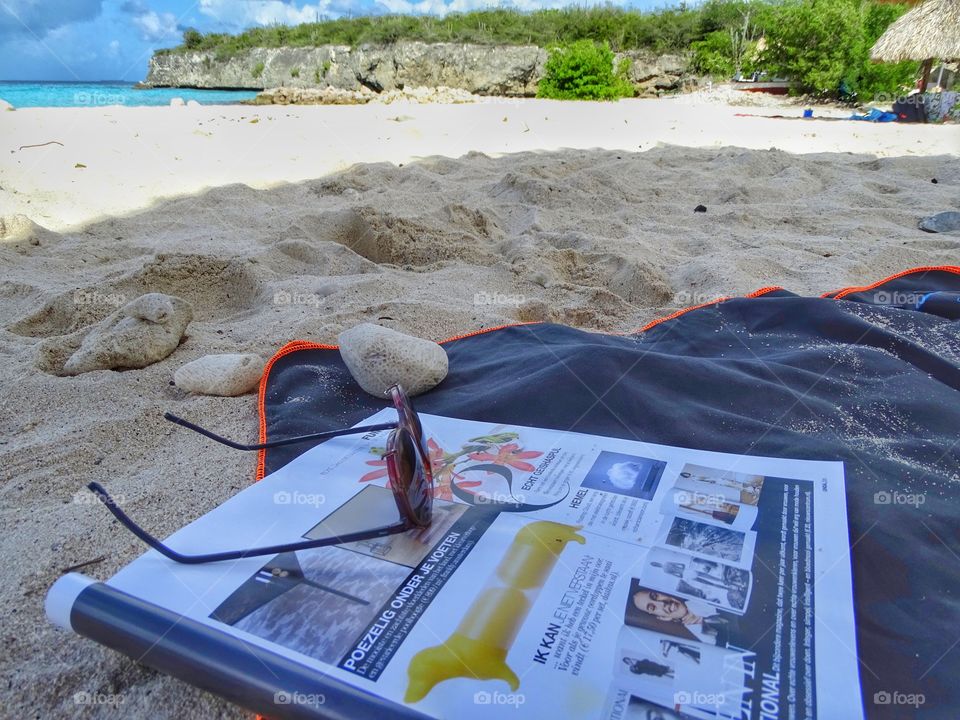 Reading on the beach