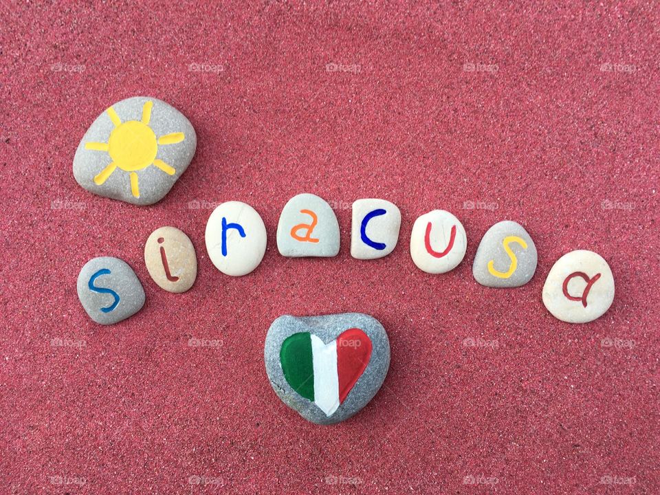 Siracusa, Sicily, souvenir on stones 