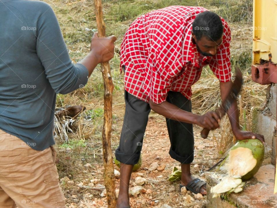 Chopping Coconut