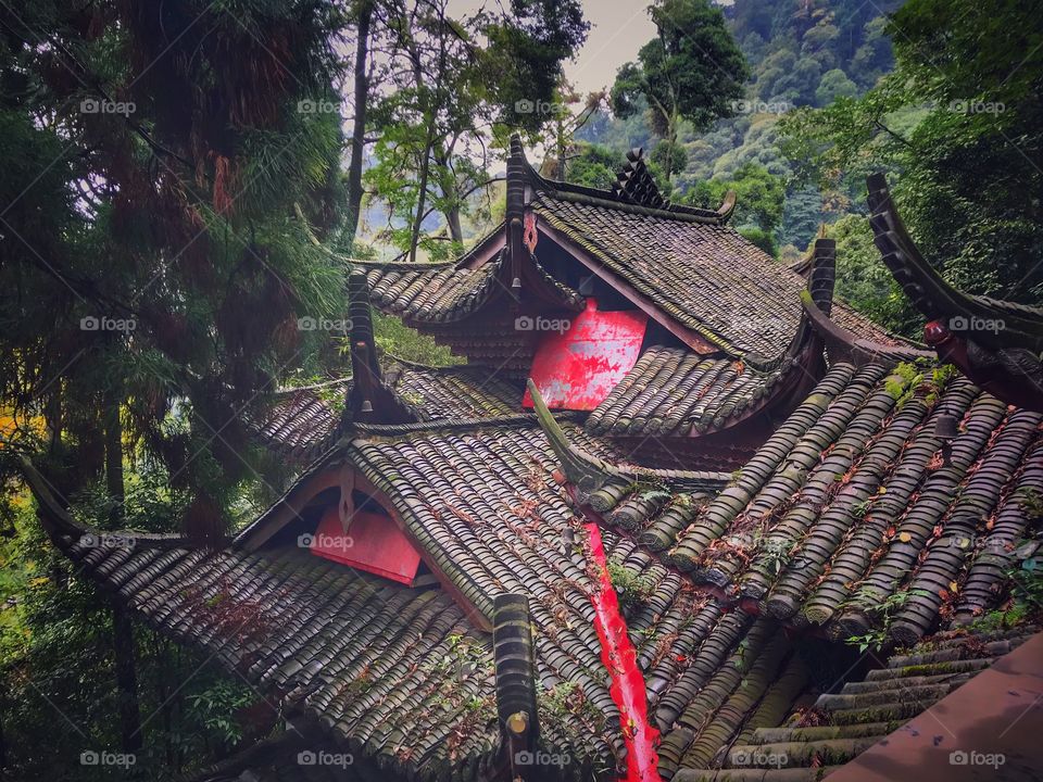 Temple in the Sichuan mountains outside of Chengdu