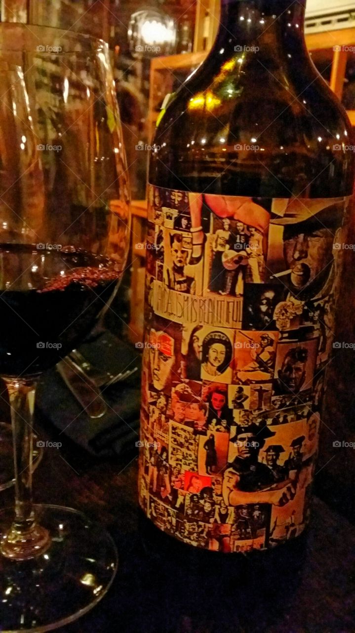 Collage Wine Bottle