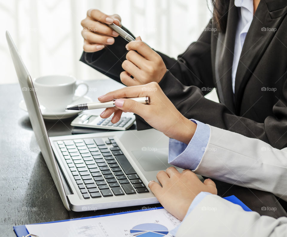 Business person discussing in office
