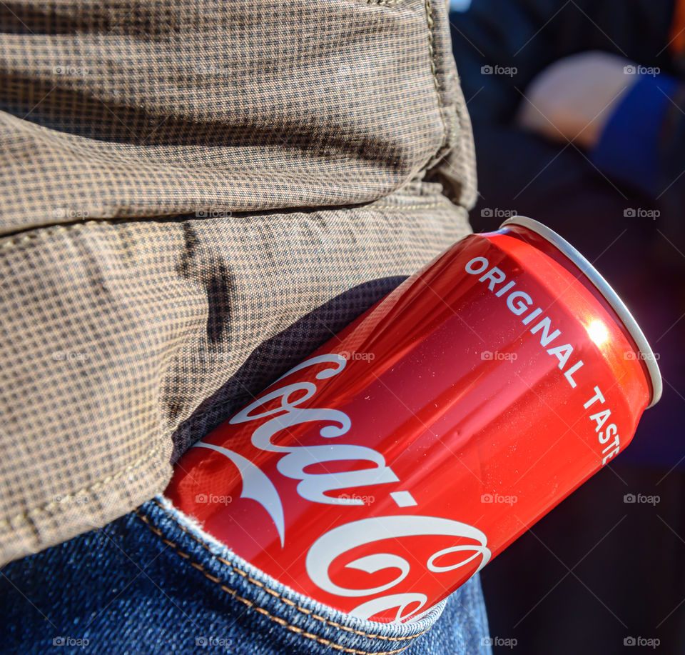 Coca-Cola in pocket