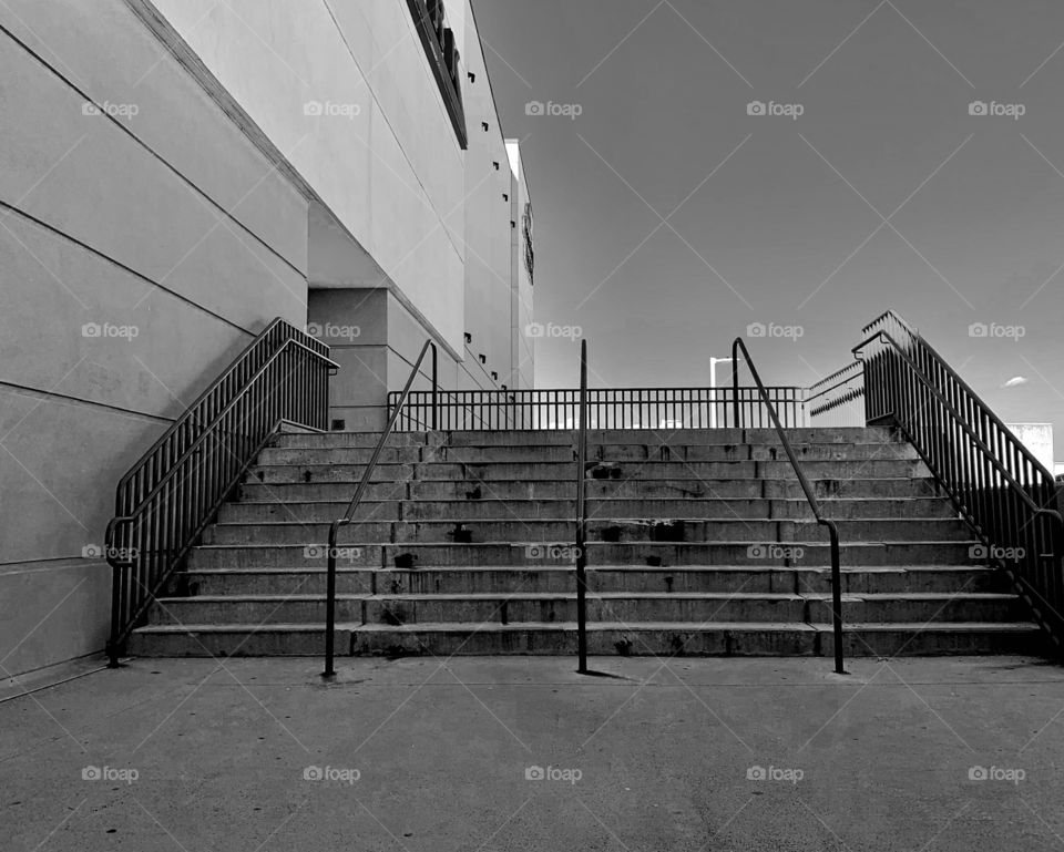 Black and white stairwell 