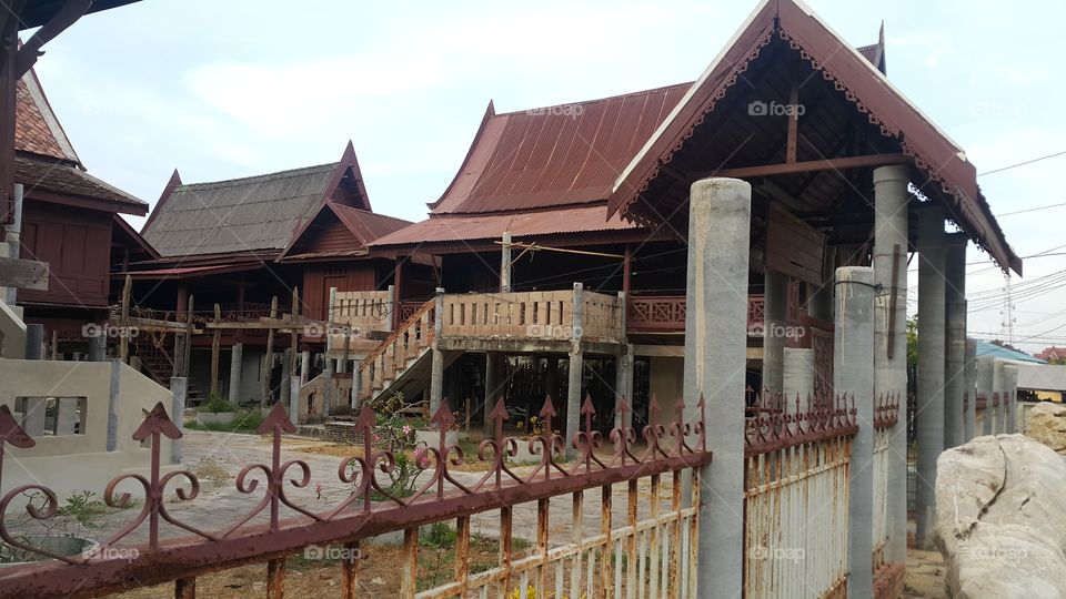 Antique thai old wooden house