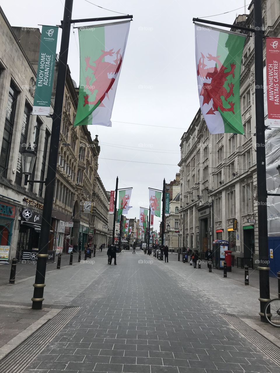 I am enjoying the prominence of the Welsh Flag here in Cardiff