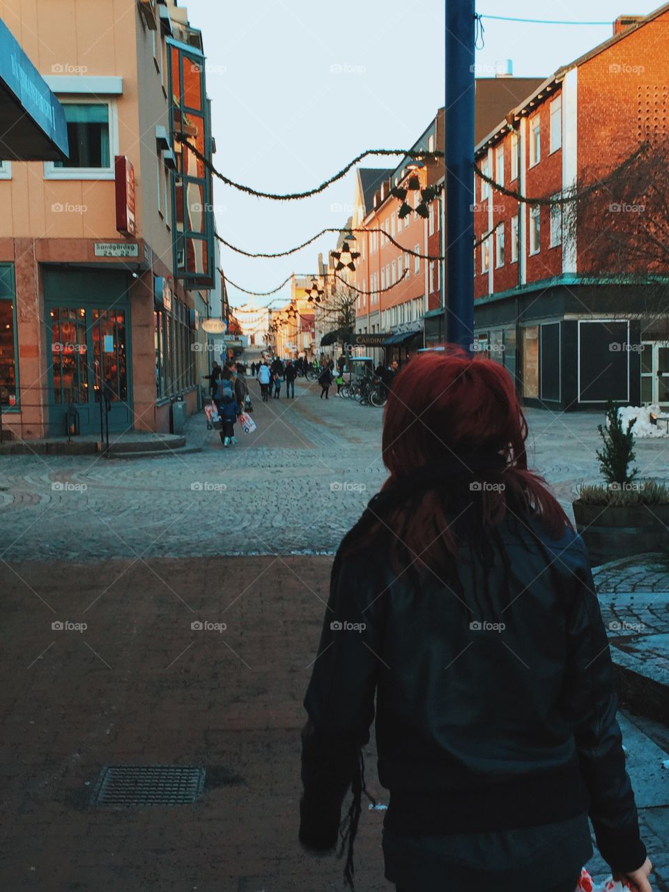 Girl out shopping