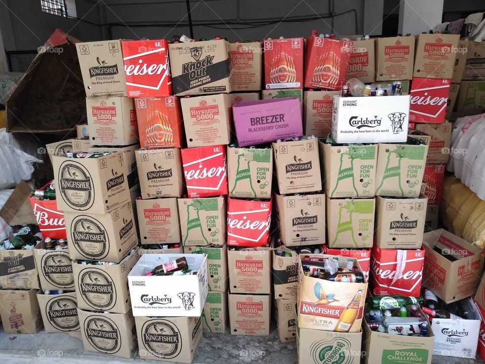 empty liquor bottles scrap