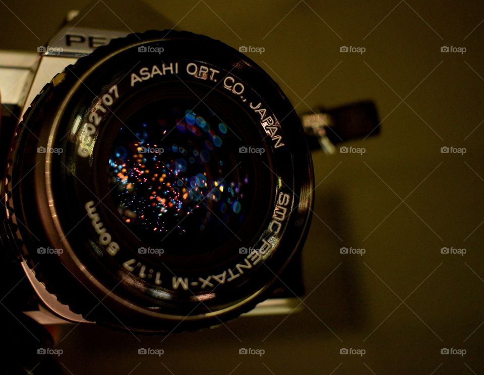 Pentax camera reflections in the lens