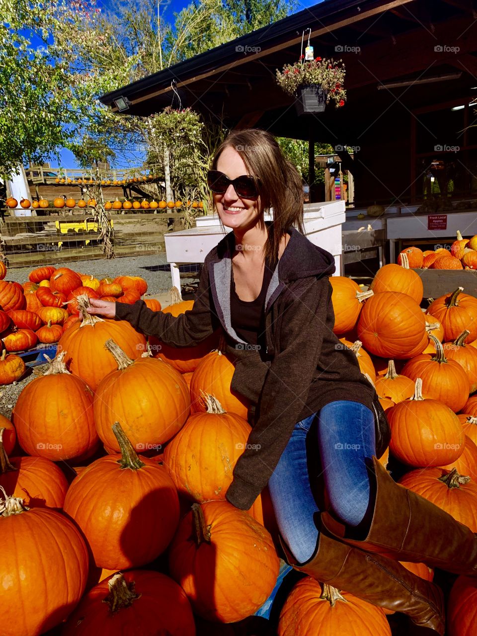 Fall pumpkin Patch selfie