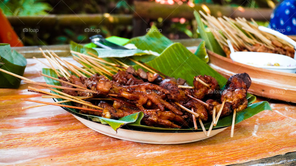 The satay chicken