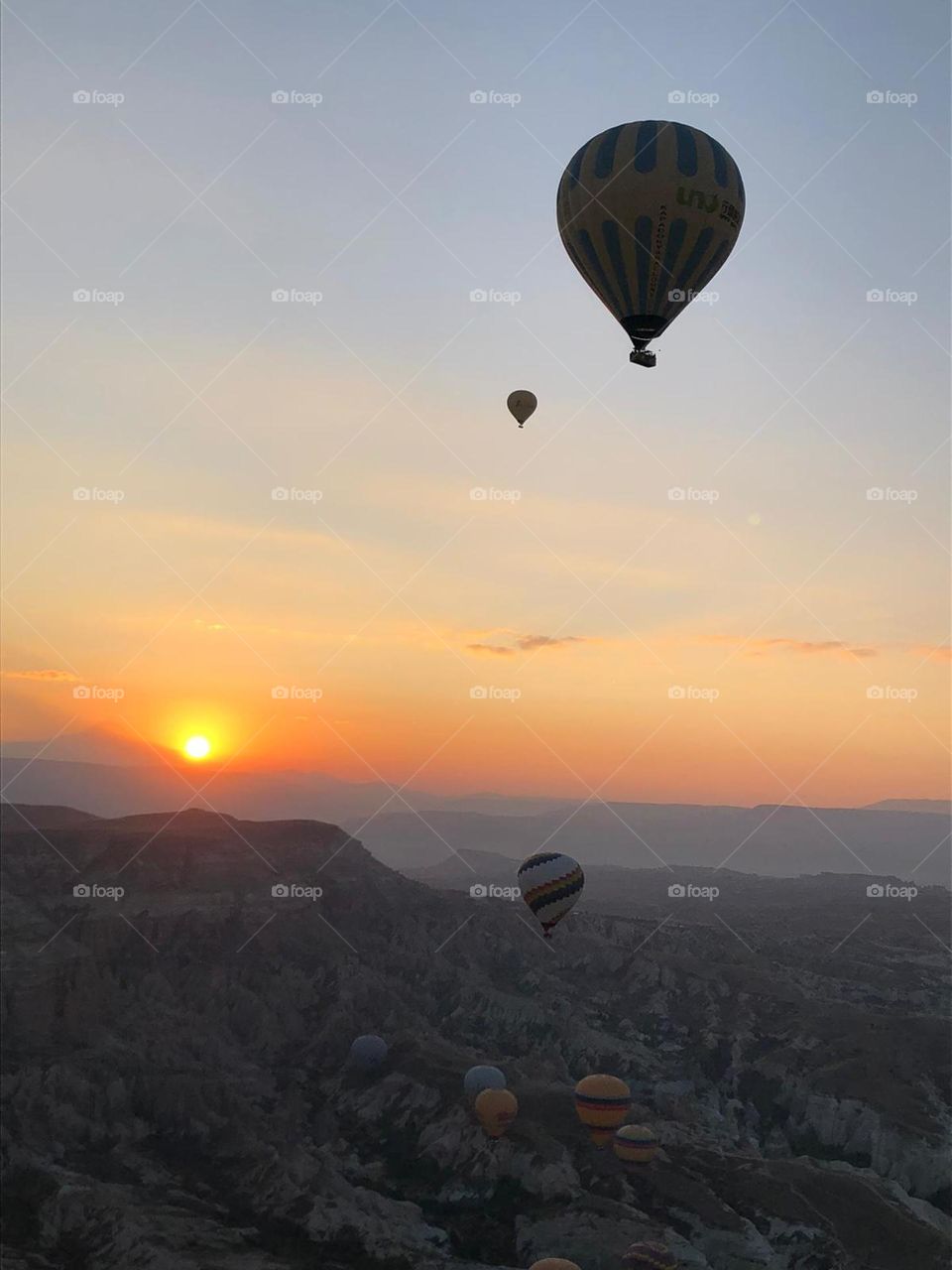 Cappadocia, land of the horses. Hot air balloon.