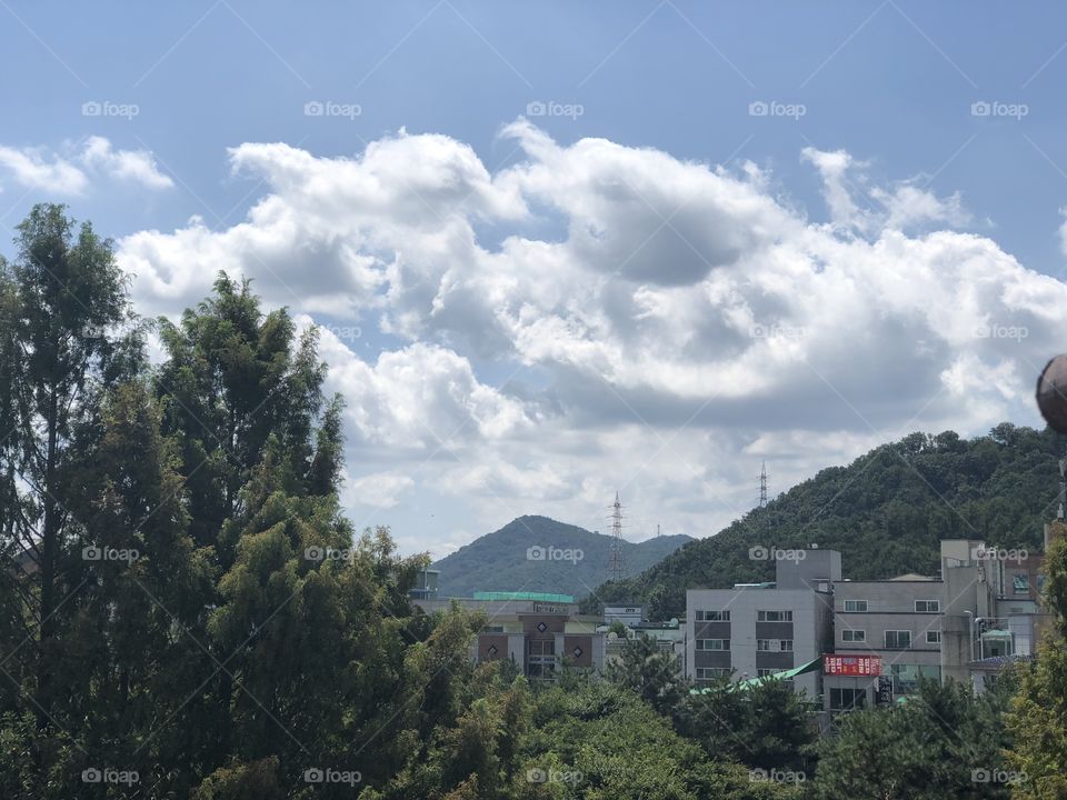 Clouds over a South Korean Mountain 