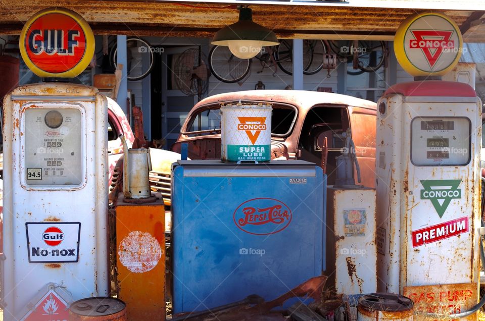 Vintage gas station