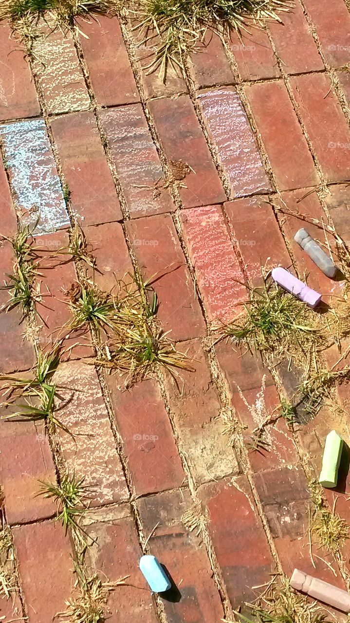 bricks and chalks